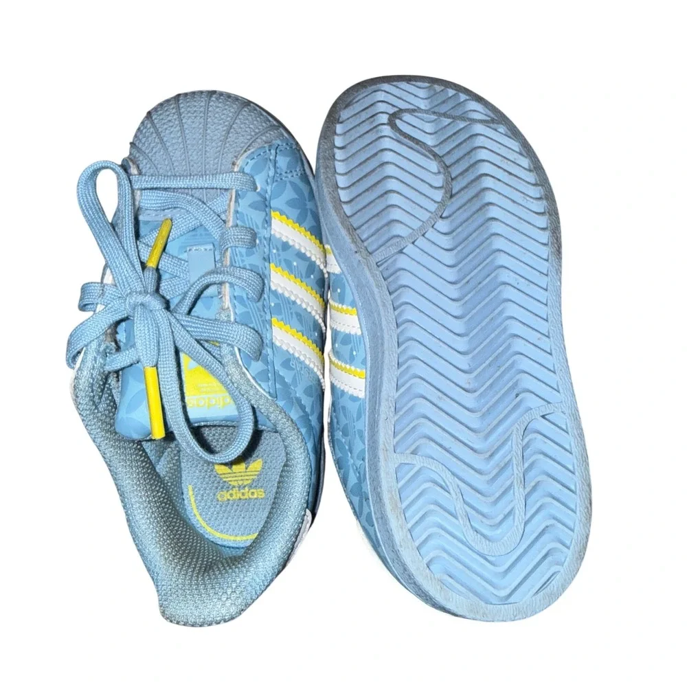 Adidas Superstar 8K Blue Volt White Trefoil Shell Toe Grade School Sneakers